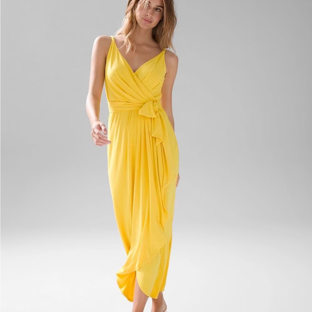 NEW White House Black Market Maxi Sandal Dress Size 6 Sunshine Yellow